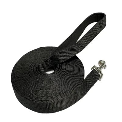 Afbeelding van NavoX Trainingsriem voor hond, 5 m, nylon, lange lijn, hondenriem met gewatteerd handvat honden, gehoorzaamheid volgen (zwart)