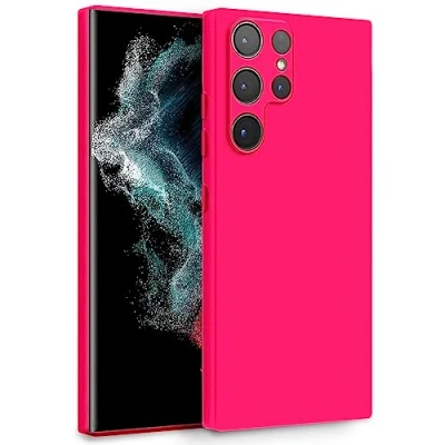 Afbeelding van MyGadget Beschermhoesje voor Samsung Galaxy S22 Ultra, tweelaagse zachte siliconen hoes, case met camerabescherming en krasbestendige binnenvoering, magenta roze