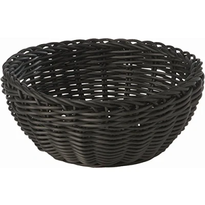 Afbeelding van APS mand, rond &quot;Profiline&quot;, zwarte vlechtwerk polypropyleen diameter Ø 20 cm, hoogte 8 cm