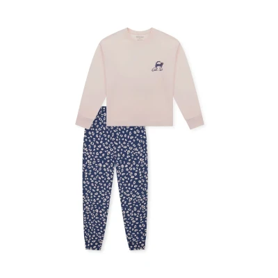 Afbeelding van Schiesser meisjes pyjamaset, Champagne 183042, 140