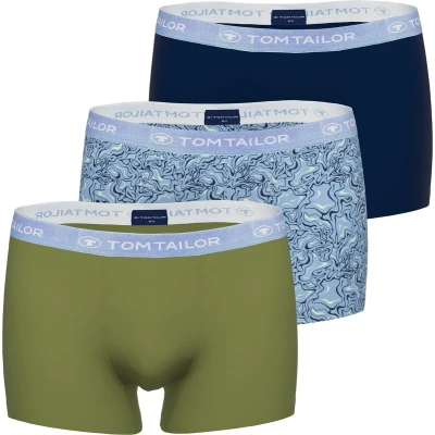 Afbeelding van TOM TAILOR heren boxer kort (3 pack) lichtblauw dessin Maat: XXL