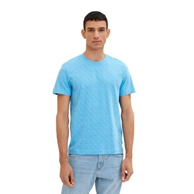 Afbeelding van TOM TAILOR Uomini T shirt 1034878, 31264 Blue Multicolor Design, M