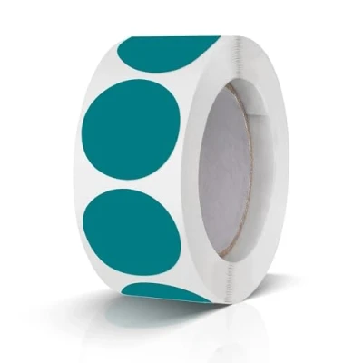 Afbeelding van 500 Stuks Ronde Stickers 25mm Kleurcodering Etiketten Rol Kleine Zelfklevende Stippen Donker Cyaan