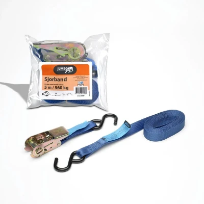 Afbeelding van Little jumbo SJORBAND 25MM. RATEL BLAUW 5.0M MET S HAKEN ZWART 1825086000