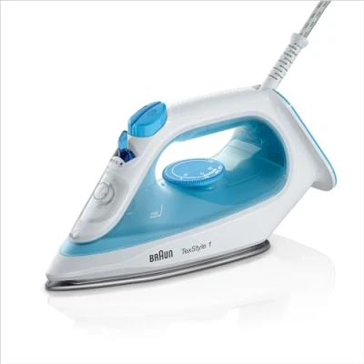 Afbeelding van Braun TexStyle 1 SI 1050 BL Stoomstrijkijzer, SuperCeramic strijkzool, verticale stoom, 2000 Watt, 220ml Waterreservoir Blauw