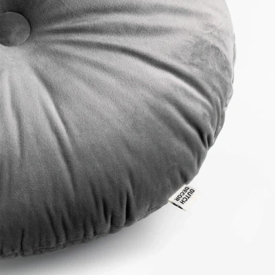 Afbeelding van Dutch Decor OLLY Sierkussen rond velvet 40 cm Micro Chip lichtgrijs