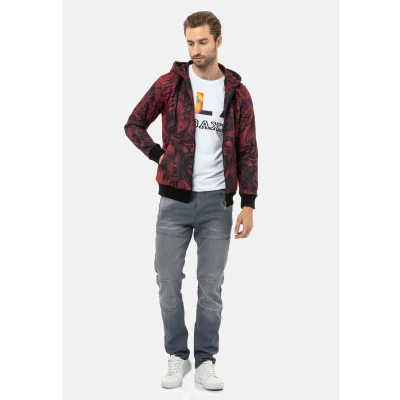 Afbeelding van Cipo &amp; Baxx Sweater met rits, Heren, Maat: Large, Burgundy