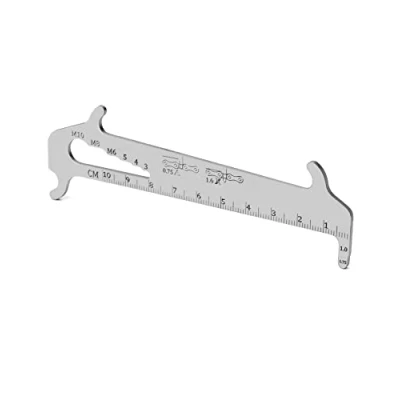 Afbeelding van QWORK® 1 delige kettingslijtagemeter, kettingslijtagemeter voor fiets, snelle en gemakkelijke slijtagemeting roestvrij staal