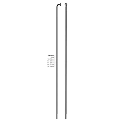 Afbeelding van Sapim Spaak 13 200 Leader RVS zwart zonder nippel (100st)