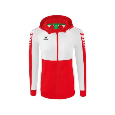 Afbeelding van Six Wings trainingsjack met capuchon dames rood/wit / 38