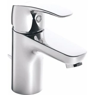 Afbeelding van Hansa pinto 1 gats wastafelkraan met vaste uitloop 10 7cm waste chroom 45042283