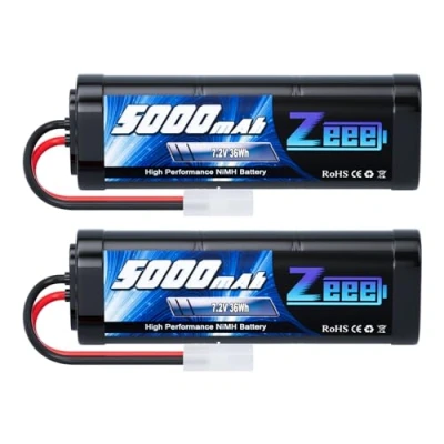 Afbeelding van Zeee RC NiMH Accu 7.2V 5000mAh Batterij voor Auto Truck HPI Losi Kyosho Hobby Cars Vliegtuig Helikopterboot (2 Packs)
