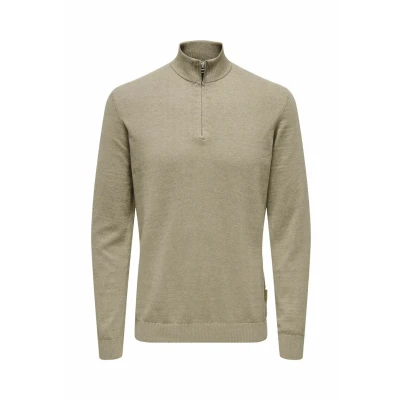 Afbeelding van Only &amp; Sons Normal Trui, Heren, Maat: Small, Desert taupe