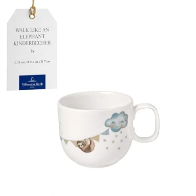 Afbeelding van Villeroy &amp; Boch Boho Kids &quot;Walk Like An Elephant&quot; Kleine Kinderbeker Met Oor, Kopje Voor Kinderen, Beker Van Porselein, Kinderservies, Vaatwasserbestendig, Magnetronbestendig, Meerkleurig