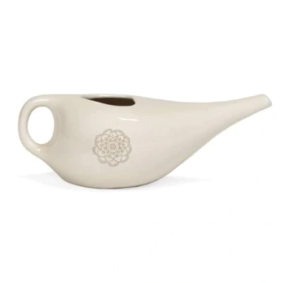 Afbeelding van Bodhi Neti POT Neusspoelkannetje, keramisch kannethi potje met mandala (goud)