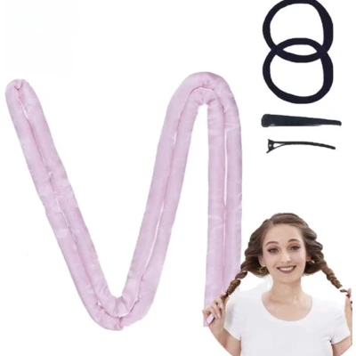 Afbeelding van BeautyFit Heatless curls voor lang haar Krulspelden geschikts tijdens slapen Haarrollers Hair Curler Krullen zonder hitte Rollers Roze