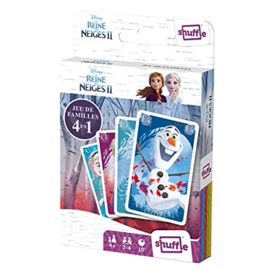 Afbeelding van Shuffle Disney Frozen 108518994101 IJskoningin, 2 kaarten, 4 spellen in 1: 7 gezinnen, paren, actie en gevechten met Elsa, Anna, Olaf, Sven