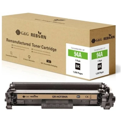 Afbeelding van G&amp;G Toner vervangt HP 94A Compatibel Zwart 1200 bladzijden Reborn remanufactured 21244
