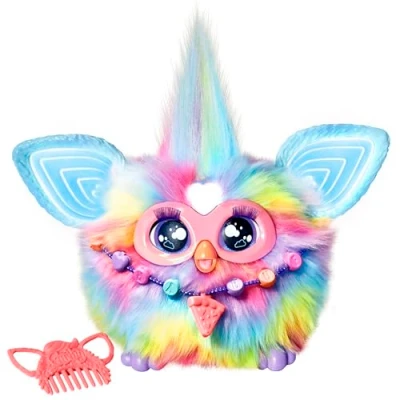 Afbeelding van Furby (kleurenmix), 15 mode accessoires, interactief pluche speelgoed voor meisjes en jongens vanaf 6 jaar, door stem geactiveerd, animatronisch, Duitse versie