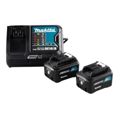 Afbeelding van Makita Accessoires Power source kit: DC10SB lader + 2x BL1041B 12v Max (10,8V) Li Ion schuifaccu 4,0Ah 191L68 0