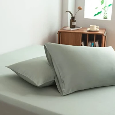 Afbeelding van Boomba Bamboo Premium twee bamboe kussenslopen 100% biologisch 400TC Sage Green 40x80