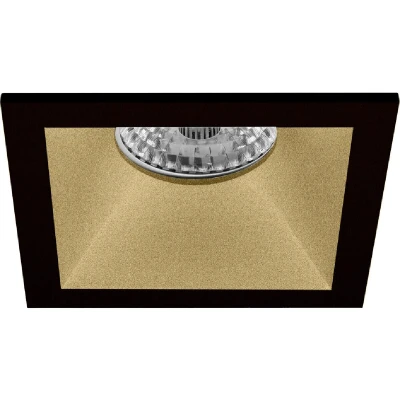 Afbeelding van Premium Inbouwspot Arda Goud, Zwart Verdiepte vierkante spot Extra Warm Wit (2700K) Met Philips LED