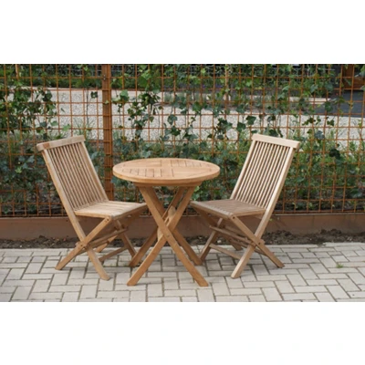 Afbeelding van Livingfurn Tuinstoel Folding Chair 45x45x75 cm Teakhout