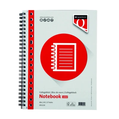 Afbeelding van Collegeblok Quantore A5 17 gaats lijn 80vel