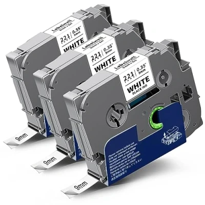 Afbeelding van Labelwell compatibele TZe 221 9 mm labeltape als vervanging voor Brother TZe221 TZ Zwart op Wit Tape P touch PT H105 H100LB 1000 D210VP D600VP D400 H107B P700 H100R PTP750W, 3 pack