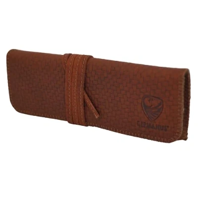 Afbeelding van GERMANUS Pennenetui strap, leer Made in EU (bruine structuur), Structuurbruin, Schooltassenset