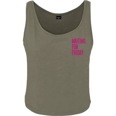 Afbeelding van Mister Tee Waiting FOR Friday BOX Top, Dames, Maat: XS, Olive