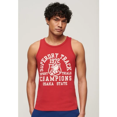 Afbeelding van Superdry Track Field Athletic Graphic Top, Heren, Maat: Large, Ferra red marl