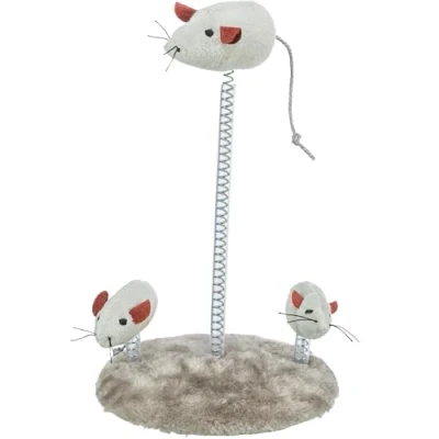 Afbeelding van Trixie muizen op spiraalveren pluche met catnip 22x15x15 cm