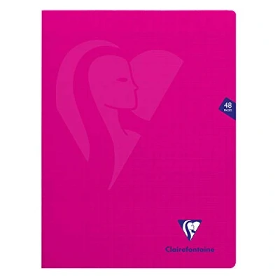 Afbeelding van Clairefontaine 313311C Mimesys Rose Geniet Schrift 24x32 cm 48 Grote ruiten Pagina&#039;s 90 g wit papier Polypropyleen kaft