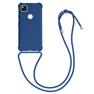 Afbeelding van kwmobile telefoonhoesje compatibel met Google Pixel 4a hoesje Case koord In donkerblauw