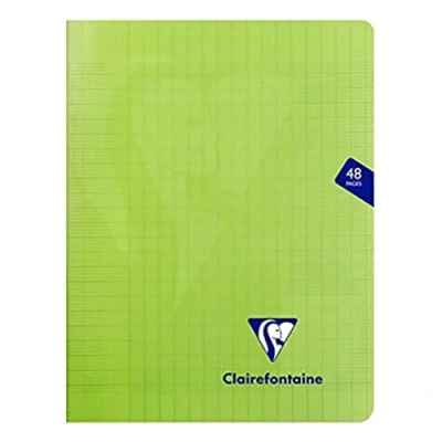 Afbeelding van Clairefontaine 353751C Mimesys Geniet schrift 17x22 cm 24 blad geruit Séyès Wit papier 90 g Polypro omslag Groen