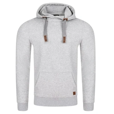Afbeelding van riverso Hoodie voor heren, regular fit, RIVNiklas capuchontrui, sweatshirt, cross over kraag, grijs, bruin, groen, rood, blauw, zwart, beige, S, M, L, XL, XXL, 3XL, 4XL, 5XL, L