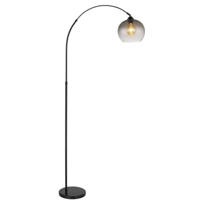 Afbeelding van Globo Vloerlamp Newcastle, hoogte 196 cm, zwart mat/rookgrijs