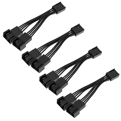 Afbeelding van OTOTEC 4 STKS 1 naar 2 Manier Pin PWM Fan Splitter Kabel 12V Computer PC Case Converter 5cm Kabellengte Accessoires Zwart