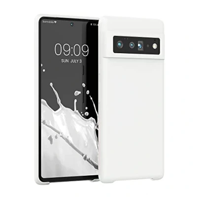 Afbeelding van kwmobile telefoonhoesje geschikt voor Google Pixel 6 Pro Hoesje met siliconen coating Smartphone case in mat wit