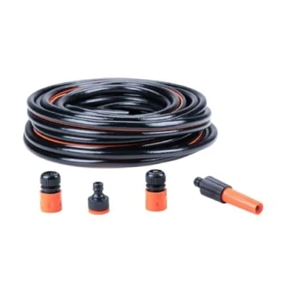 Afbeelding van BLACK+DECKER Tuinslang met Koppelingen Set 5 Stuks 20 Meter Zwart/Oranje