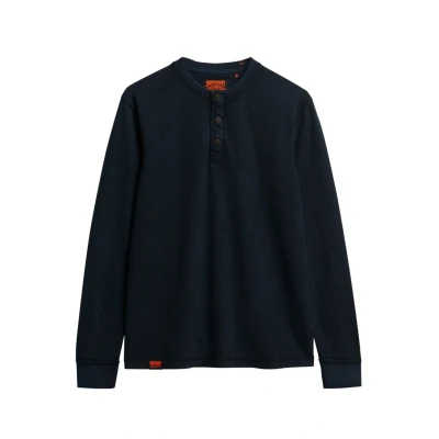 Afbeelding van Superdry Mannen Vintage Getextureerde Grandad top Blauw Grootte: L