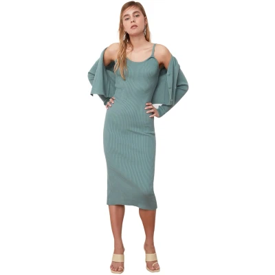 Afbeelding van Trendyol Blauw Aansluitend Midi Gebreid Vest Rokkostuum Twoss21El0208