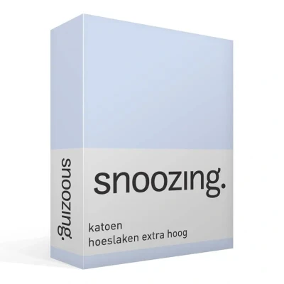 Afbeelding van Snoozing Katoen Extra Hoog Hoeslaken Tweepersoons 140x200 cm Hemel