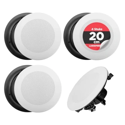 Afbeelding van Pyle Bluetooth Luidsprekers Plafondluidsprekers Plafondspeakers Set van 4 Speakers Inbouwluidsprekers voor Thuis 2 Weg Luidsprekersysteem Stereo Geluid 250 Watt