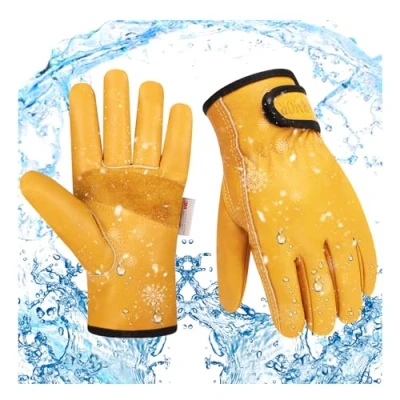 Afbeelding van Winter Werkhandschoenen voor Mannen en Vrouwen, Lederen met Thermische Voering,Winter Warme Werkhandschoenen,Thermische Wegreiniging, Sneeuwschoppen, Bouw