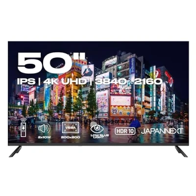 Afbeelding van JAPANNEXT Groot Formaat Monitor 50 IPS 4K UHD (3840x2160) HDR Ingebouwde luidsprekers (8Wx2) (x3) HDMI 2.0 USB A 2 jaar garantie JN i50U