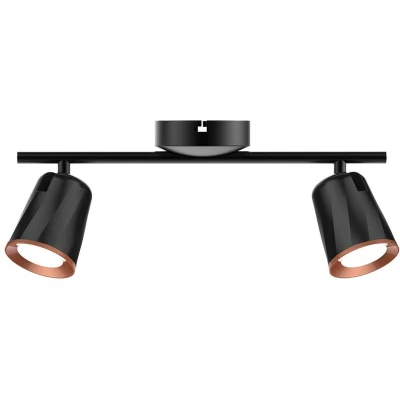 Afbeelding van V TAC VT 812 B N LED Plafondlamp met 2 spots Zwart IP20 10W 1080 Lumen 3000K