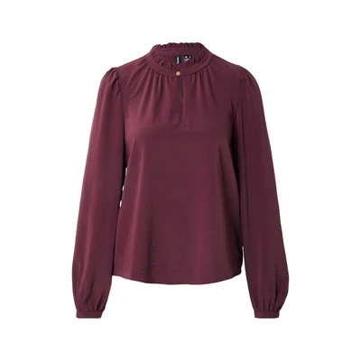 Afbeelding van Vero Moda Vmani Ls Frill Top Wvn Ga 10334521 Bordeaux Dames The Stone