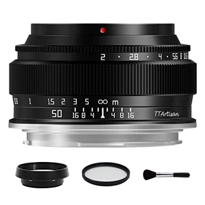 Afbeelding van TTArtisan 50mm F2 Full Frame Grote Diafragma Handmatige Portret Lens voor Sony E Mount fe Spiegelloze Camera Alpha A6000 A6300 A6400 A7C A7MIII A7MIV A7RIII A9 NEX 3 3N 5 Zwart